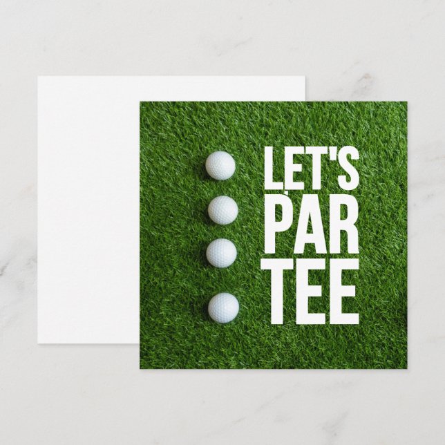 Cartes Pour Fêtes Annuelles Golf Jouons au Par Tee (Devant / Derrière)