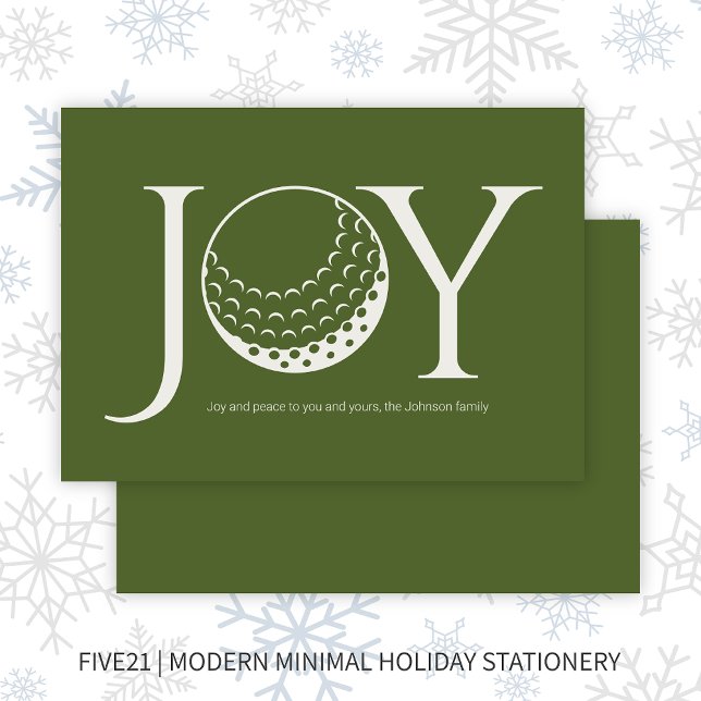 Cartes Pour Fêtes Annuelles Golf Joy & Peace Green Flat Christmas (Créateur téléchargé)