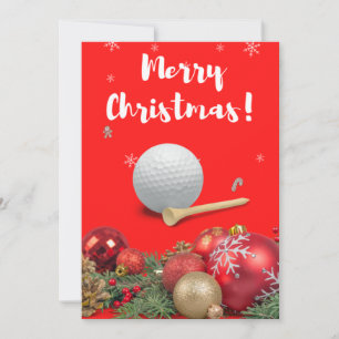 Cartes Pour Fêtes Annuelles Golf Joyeux Noël à Golfer avec ornement