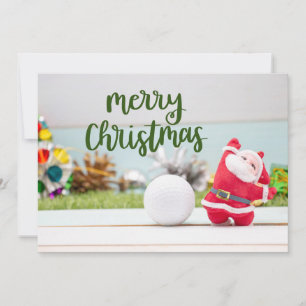 Cartes Pour Fêtes Annuelles Golf Joyeux Noël au golfeur avec Santa Claus Ho