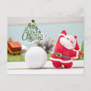 Cartes Pour Fêtes Annuelles Golf Joyeux Noël avec le Père Noël