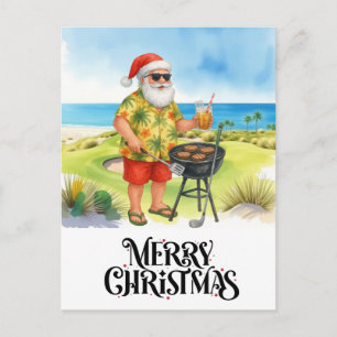 Cartes Pour Fêtes Annuelles Golf Joyeux Noël avec Santa Hat en vert
