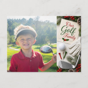 Cartes Pour Fêtes Annuelles Golf Joyeux Noël Photo de famille de vacances