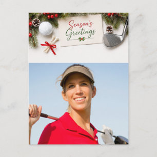 Cartes Pour Fêtes Annuelles Golf Joyeux Noël Photo de famille de vacances