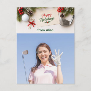 Cartes Pour Fêtes Annuelles Golf Joyeux Noël Photo de famille de vacances
