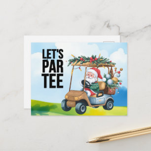 Cartes Pour Fêtes Annuelles Golf Juillet Noël avec le Père Noël Golfing