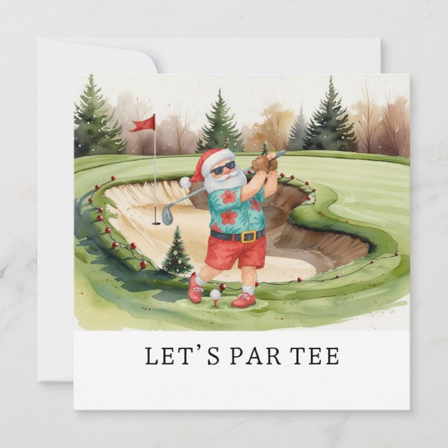 Cartes Pour Fêtes Annuelles Golf Let’s Par Golf ChRISTMAS Party pour golfeur (Devant)