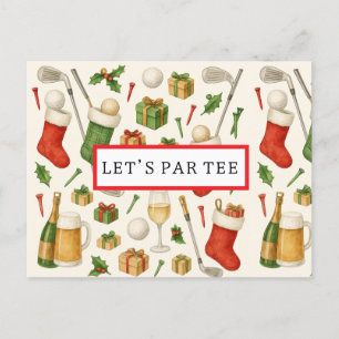 Cartes Pour Fêtes Annuelles Golf Let’s Par Golf ChRISTMAS Party pour golfeur