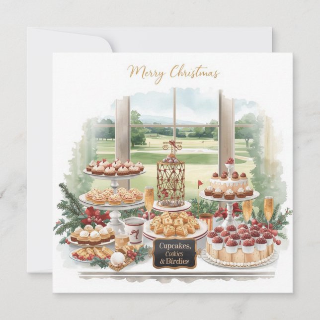 Cartes Pour Fêtes Annuelles Golf Merry Christmas from Golf Course Clubhouse (Devant)