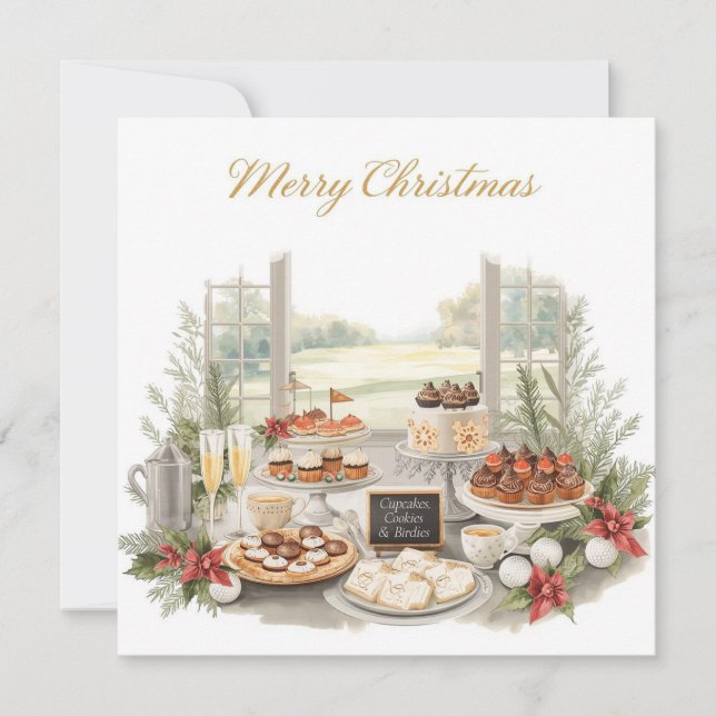Cartes Pour Fêtes Annuelles Golf Merry Christmas from Golf Course Clubhouse (Devant)