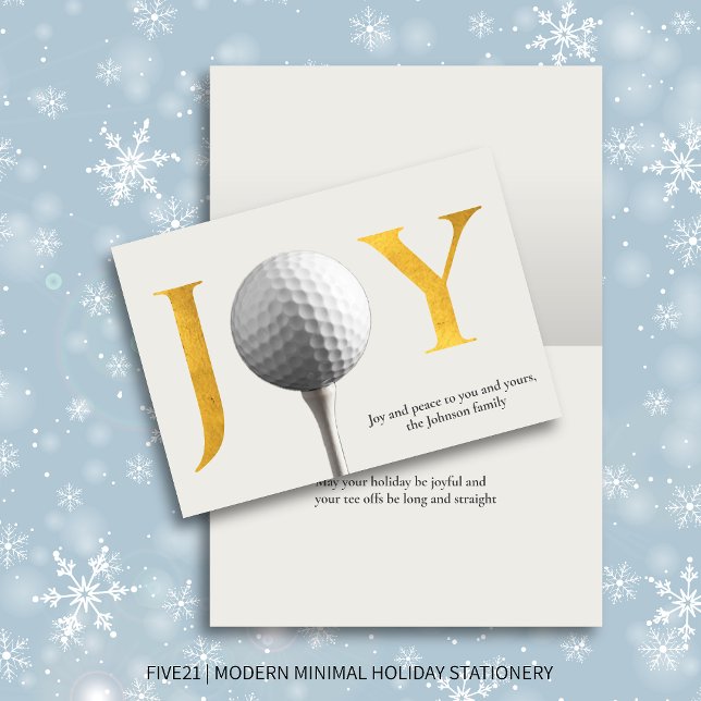 Cartes Pour Fêtes Annuelles Golf moderne Joy & Peace Folle Noël (Créateur téléchargé)