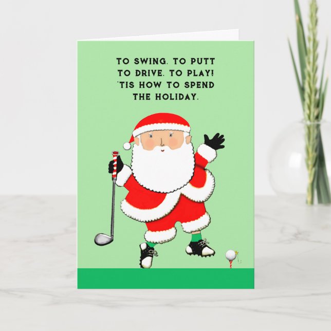 Cartes Pour Fêtes Annuelles Golf Noël (Devant)