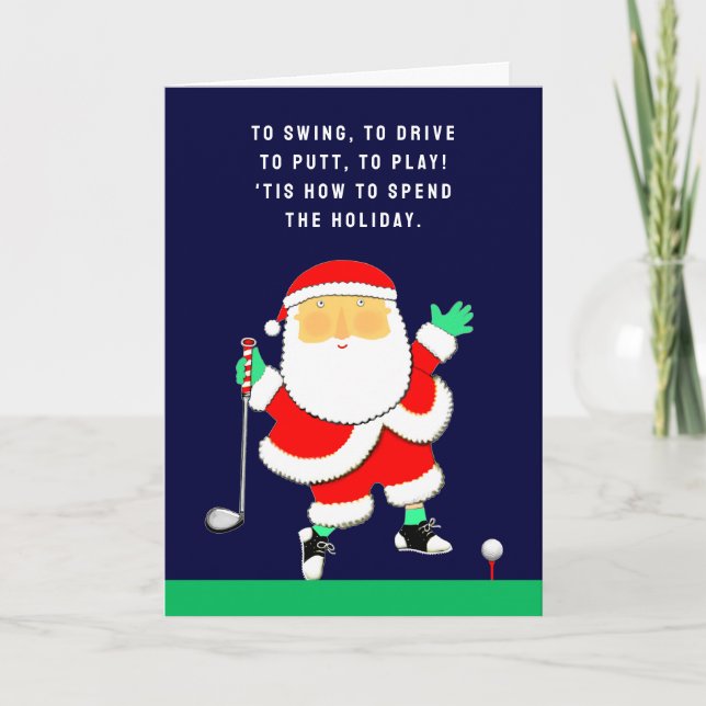 Cartes Pour Fêtes Annuelles Golf Noël (Devant)