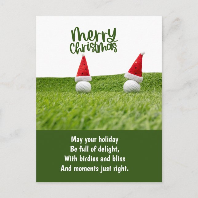Cartes Pour Fêtes Annuelles Golf Noël avec Golf Ball (Devant)