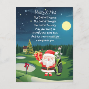 Cartes Pour Fêtes Annuelles Golf Noël avec la bénédiction du Père Noël Vacanc
