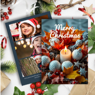 Cartes Pour Fêtes Annuelles Golf Noël bougie ・ Trois Photo Marine