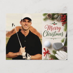 Cartes Pour Fêtes Annuelles Golf Noël Créez votre propre photo golfeur