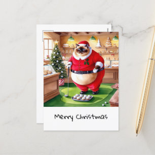 Cartes Pour Fêtes Annuelles Golf Noël thème pour Amoureux des chats Golfer
