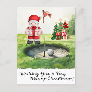 Cartes Pour Fêtes Annuelles Golf Noël thème pour golfeur sur le terrain