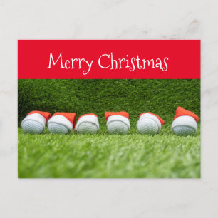 Cartes Pour Fêtes Annuelles Golf Noël Vacances avec chapeau de Père Noël en ve