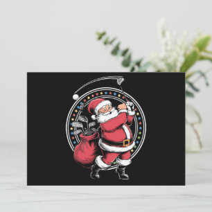 Cartes Pour Fêtes Annuelles Golf Oh Noël Père Noël Golfeur Vintage Golfi