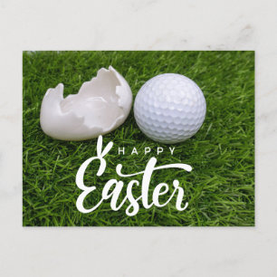 Cartes Pour Fêtes Annuelles Golf Pâques avec balle de golf et oeuf pour golfeu