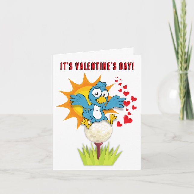 Cartes Pour Fêtes Annuelles Golf - Parlez Birdie à moi Saint Valentin (Devant)