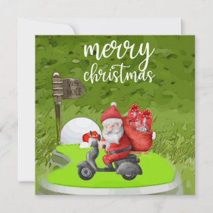Cartes Pour Fêtes Annuelles Golf Père Noël avec sapin de Noël cadeau pour Golf