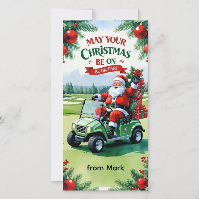Cartes Pour Fêtes Annuelles Golf "Puisse ton Noël être en jeu" pour Golfer (Devant)