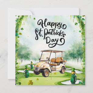 Cartes Pour Fêtes Annuelles Golf Saint-Patrick aquarelle