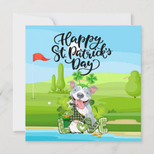 Cartes Pour Fêtes Annuelles GOLF Saint-Patrick pour golfeur avec CHIEN