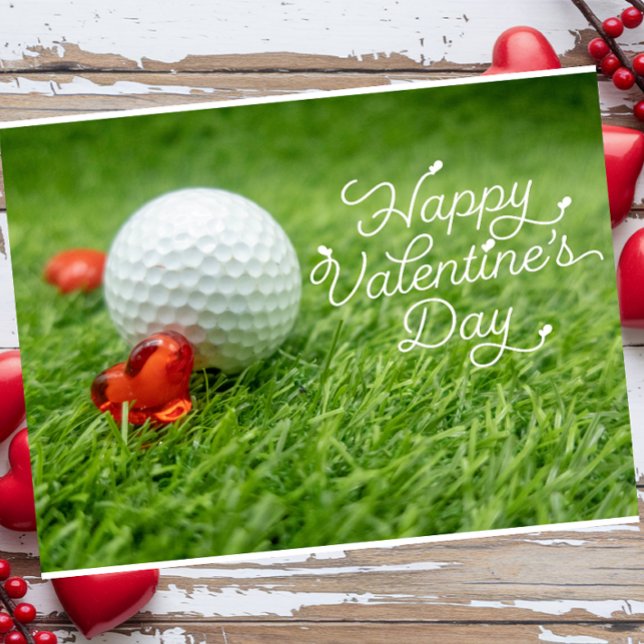 Cartes Pour Fêtes Annuelles Golf Saint Valentin avec balle pour Golfer (Créateur téléchargé)