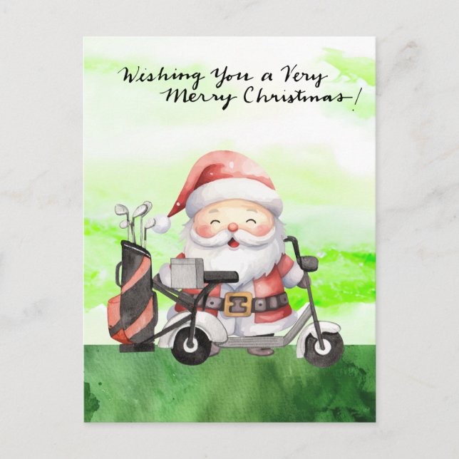 Cartes Pour Fêtes Annuelles Golf Santa Claus Golfer Noël Golf (Devant)