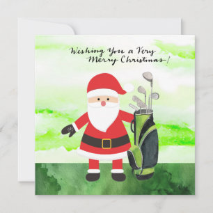 Cartes Pour Fêtes Annuelles Golf Santa Claus Golfer Noël Golf
