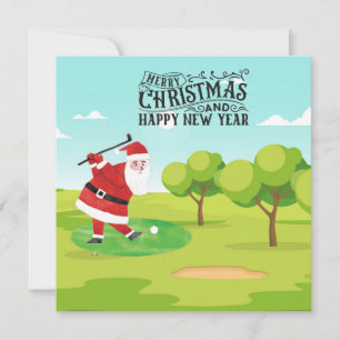 Cartes Pour Fêtes Annuelles Golf Santa Claus pour Noël