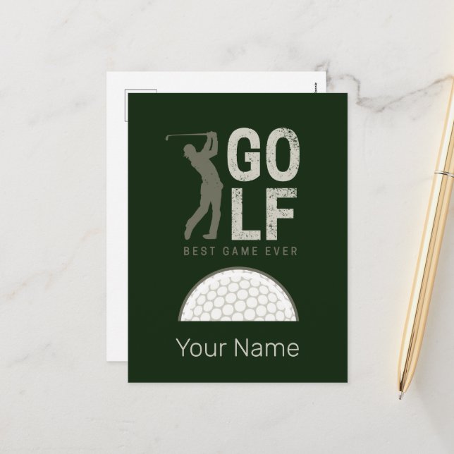 Cartes Pour Fêtes Annuelles Golf Sport Meilleur Jeu Ever pour les golfeurs et  (Devant/Arrière en situation)