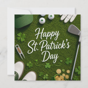 Cartes Pour Fêtes Annuelles Golf St. Patrick avec balle de golf pour golfeur