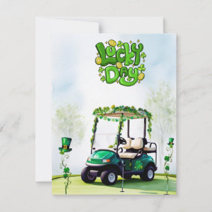 Cartes Pour Fêtes Annuelles Golf St. Patrick's Day Aquarelle