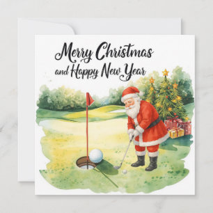 Cartes Pour Fêtes Annuelles Golf sur le thème de Noël pour golfeur sur le parc