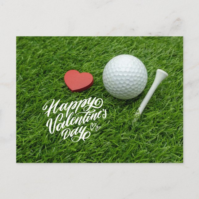 Cartes Pour Fêtes Annuelles Golf Valentine's Day pour Golfer avec Love Holiday (Devant)