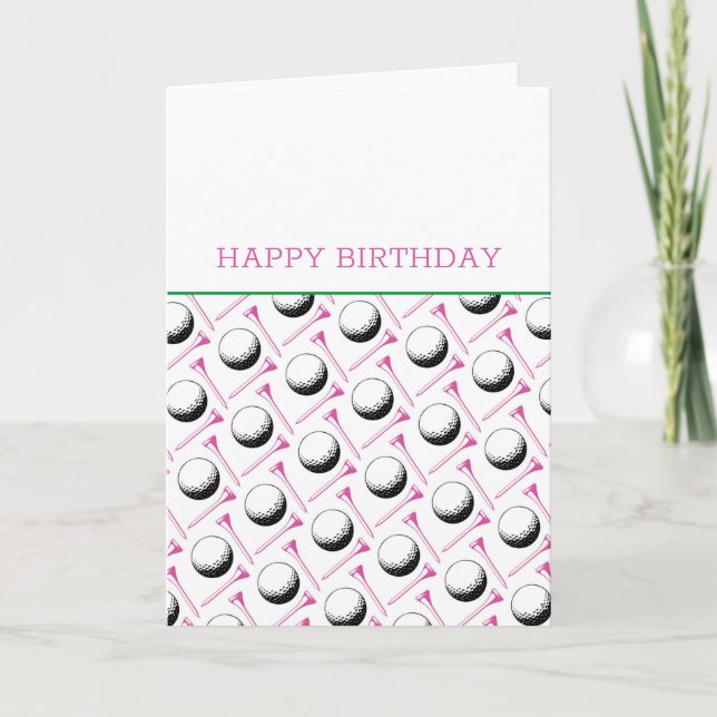Cartes Pour Fêtes Annuelles Golfer Joyeux Anniversaire Ajouter Un Propre Messa (Devant)