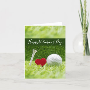 Cartes Pour Fêtes Annuelles Golfeur de la Saint-Valentin avec amour et balle d