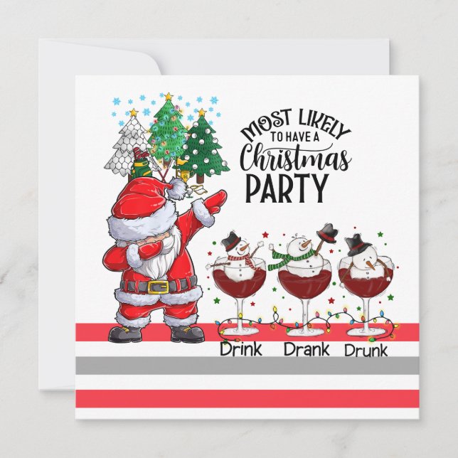 Cartes Pour Fêtes Annuelles Golfing Les plus susceptibles d'avoir Noël Party P (Devant)