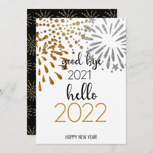 Cartes Pour Fêtes Annuelles Good Bye 2021 Bonjour 2022 Festive