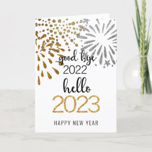 Cartes Pour Fêtes Annuelles Good Bye 2022 Hello 2023 Festive d'affaires Firewo