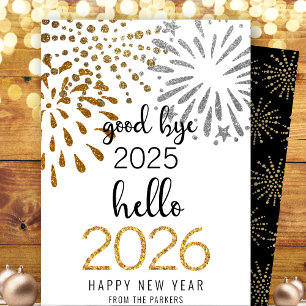 Cartes Pour Fêtes Annuelles Good Bye 2023 Hello 2024 Festive Festive Firework