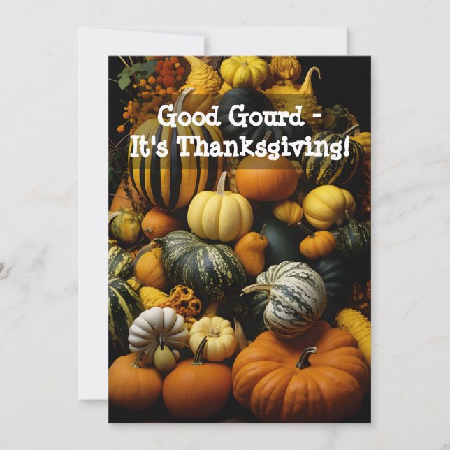 Cartes Pour Fêtes Annuelles Good Gourd - C'est Thanksgiving ! (Devant)