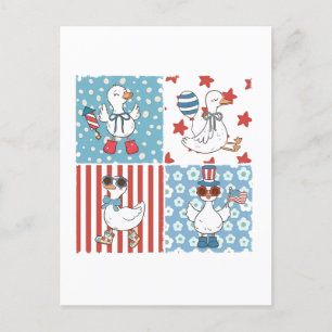 Cartes Pour Fêtes Annuelles Goose American Usa Flag Jour commémoratif 4 juille