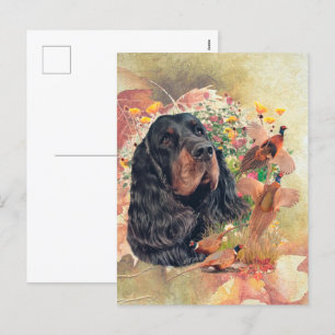 Cartes Pour Fêtes Annuelles Gordon setter avec faisans, Art