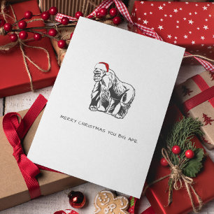 Cartes Pour Fêtes Annuelles Gorilla Ape Funny Dire Noël au Père Noël